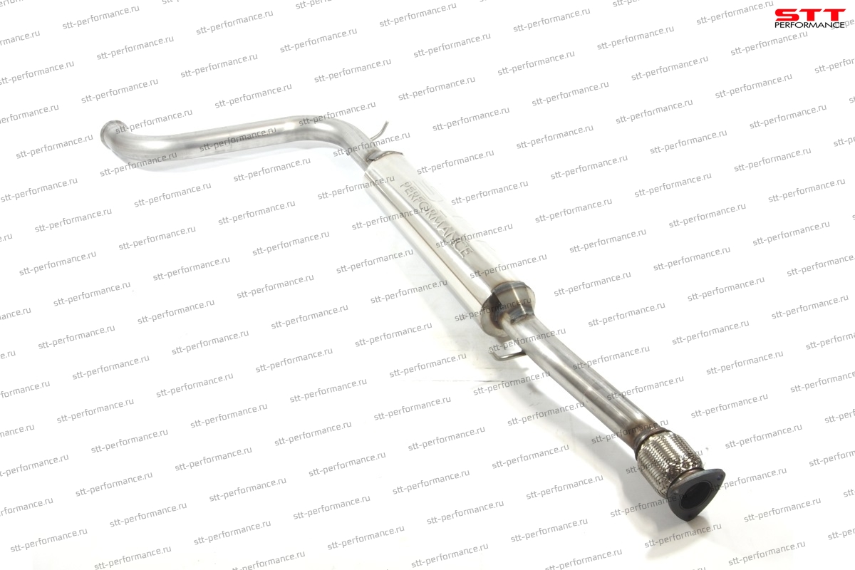 Резонатор под выпускной коллектор «STT» для а/м Lada Granta/Kalina-2 , с гофрой (нержавеющая сталь)
