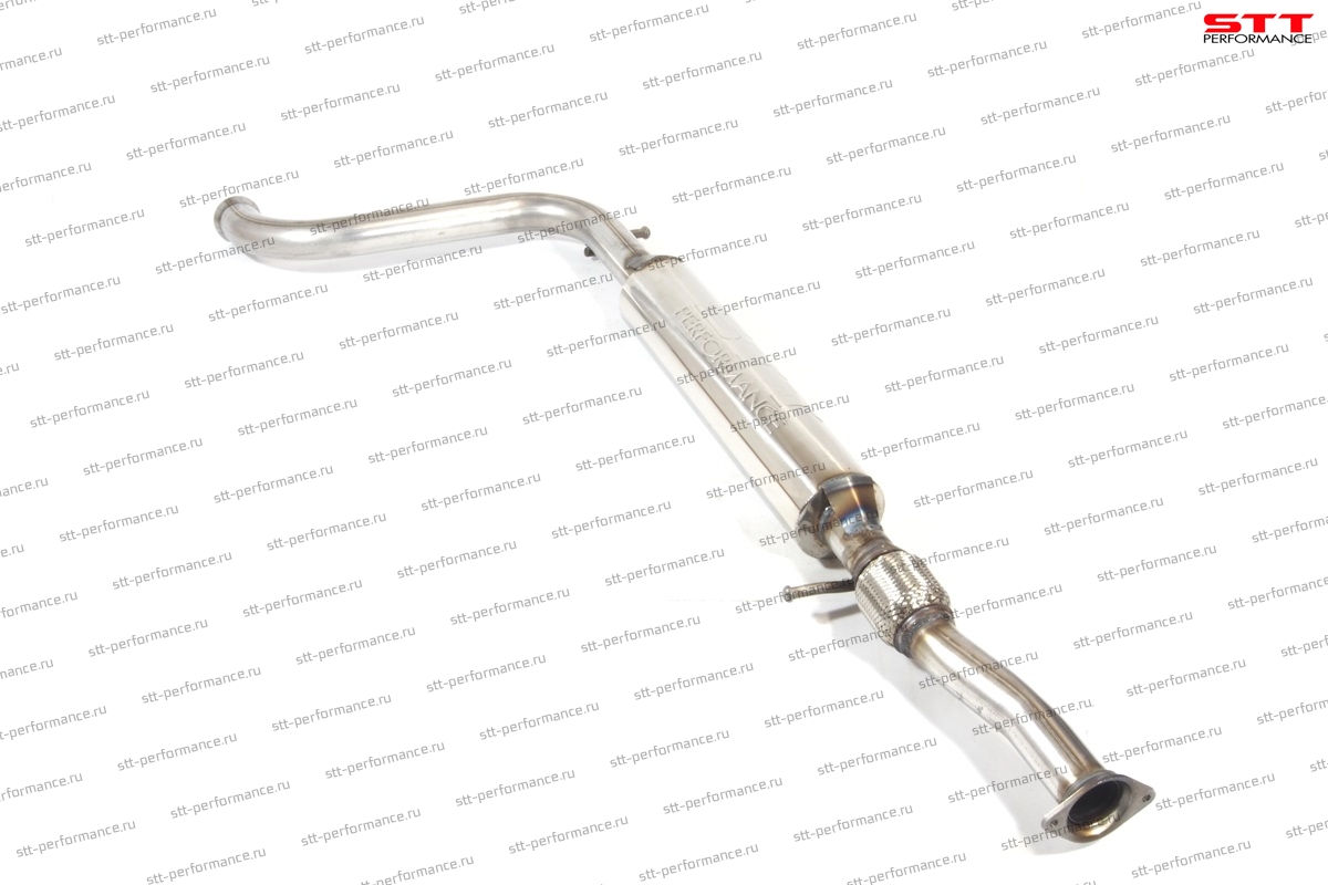 Резонатор под выпускной коллектор «STT» для а/м Lada Kalina, с гофрой (нержавеющая сталь)