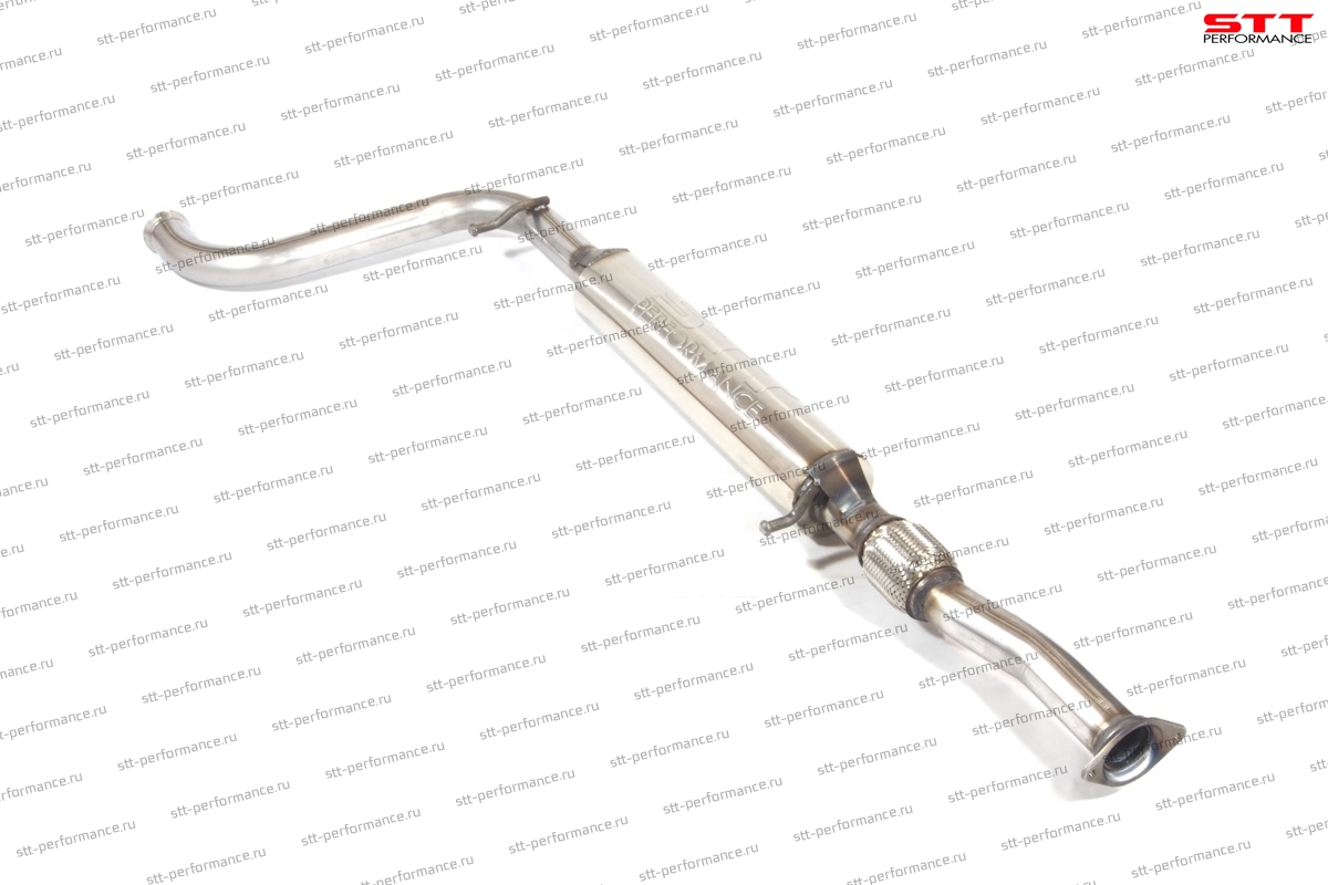 Резонатор под выпускной коллектор «STT» для а/м Lada Priora, с гофрой (нержавеющая сталь)
