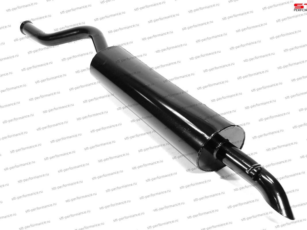 Глушитель «STT» прямоточный овальный, для а/м Lada Priora, хэтчбек