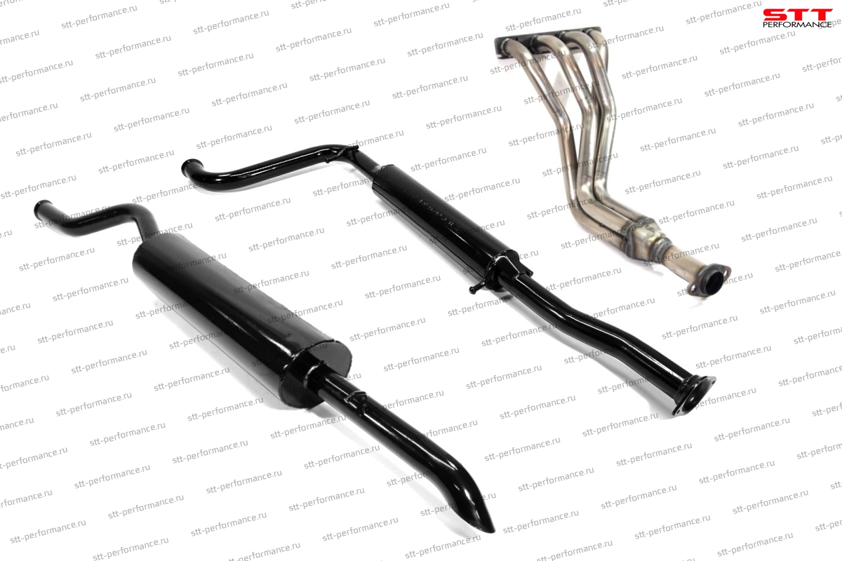 Комплект выхлопной системы "STT" Lada Priora 16V седан/универсал (паук 16V 4-2-1 СПОРТ, резонатор, глушитель овальный) ID:28233