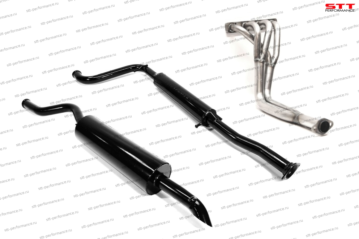 Комплект выхлопной системы "STT" Lada Priora 16V хэтчбек (паук 16V 4-2-1 СПОРТ, резонатор, глушитель круглый) ID:28275